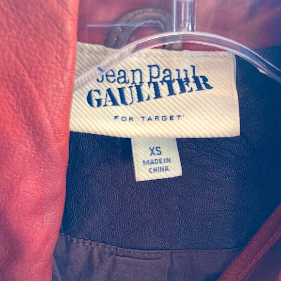 JEAN PAUL GAULTIER FOR TARGET GENUINE LAMB LEATHER MOTORCYCLE JACKET W/CONTRAST - Picture 5 of 11